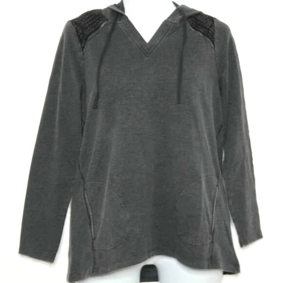 LOGO Life by Lori Goldstein French Terry Pullover Hoodie With Pintuck Size S NWT - Picture 1 of 4